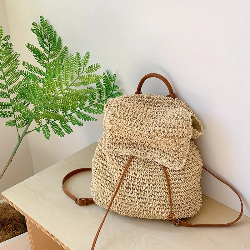 Versatile Large Woven Beach Backpack