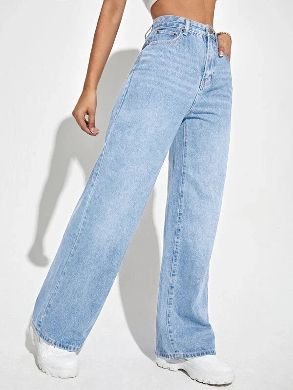 Trendy Loose Fit High-Waist Jeans for Women