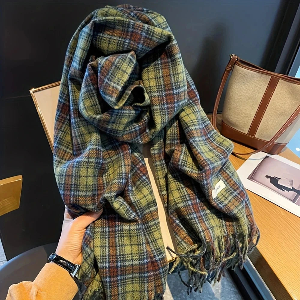 Plaid Soft Winter Scarf