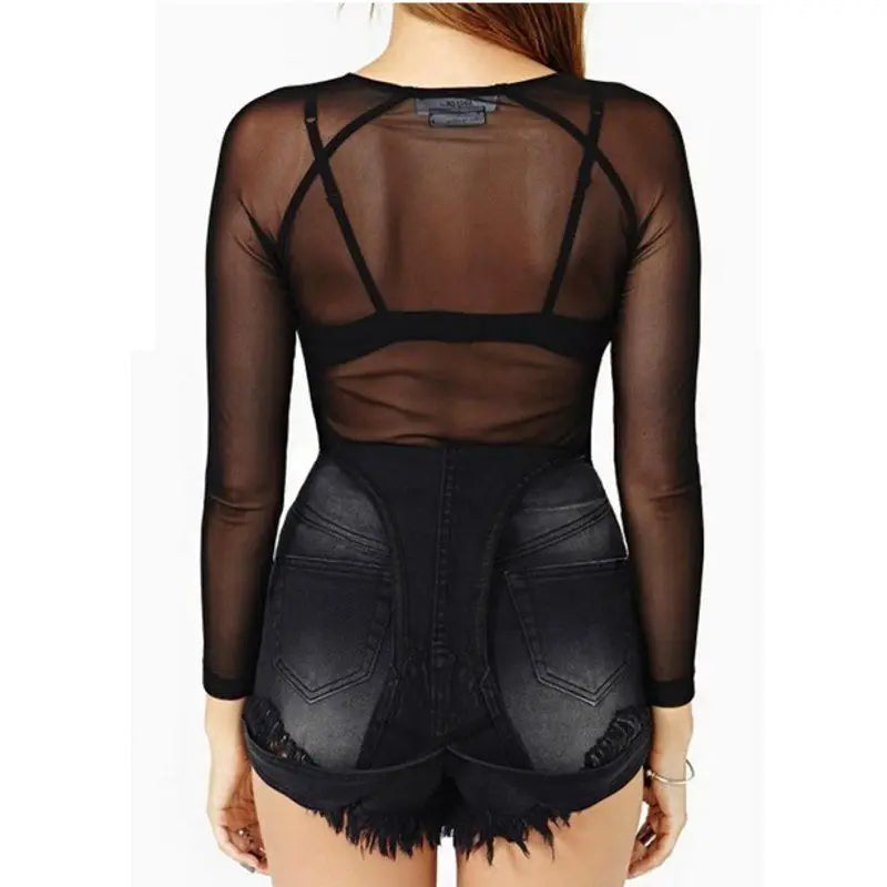Sheer Mesh Fish Net Blouse