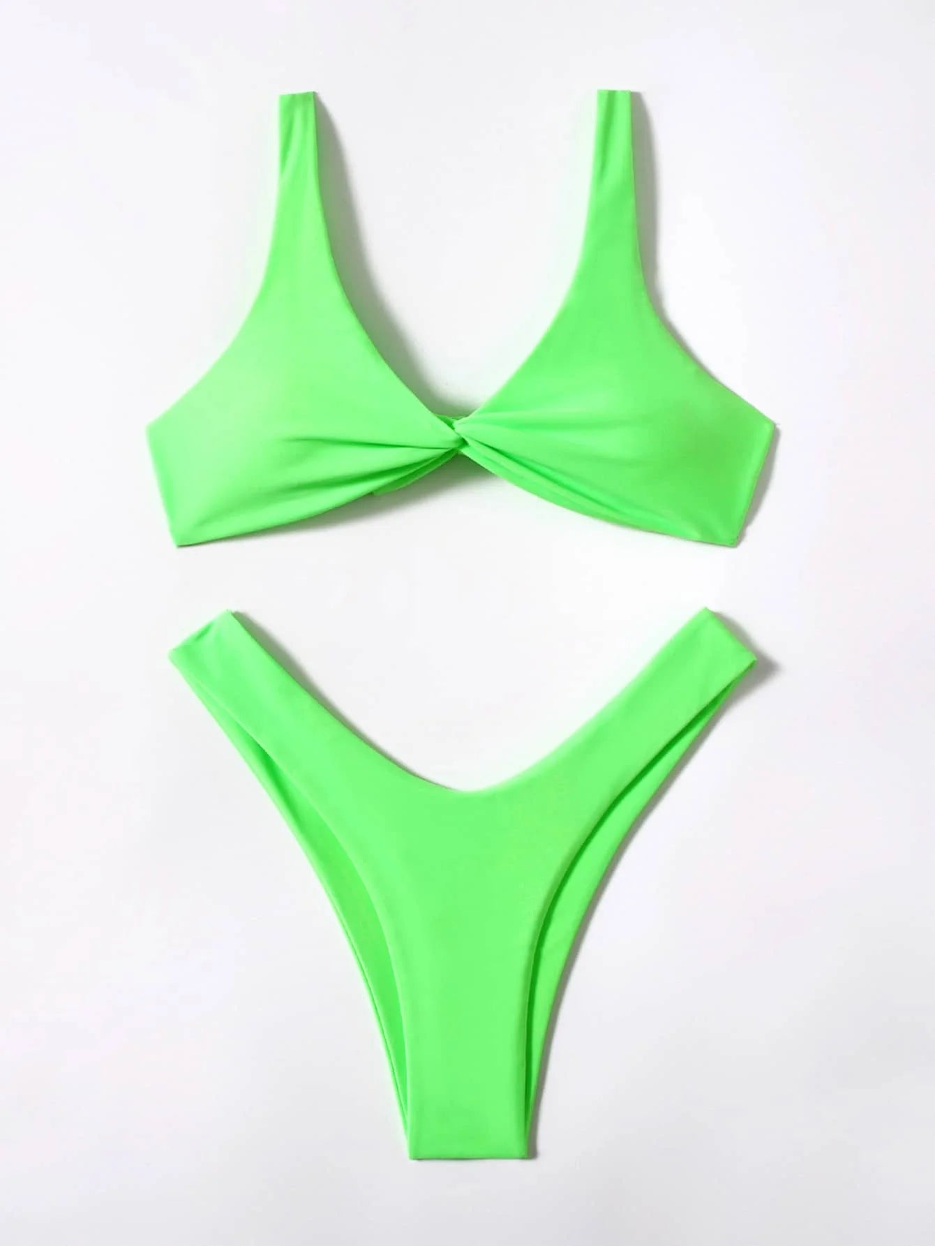 Sexy Solid Tie Brazilian Bikini Set