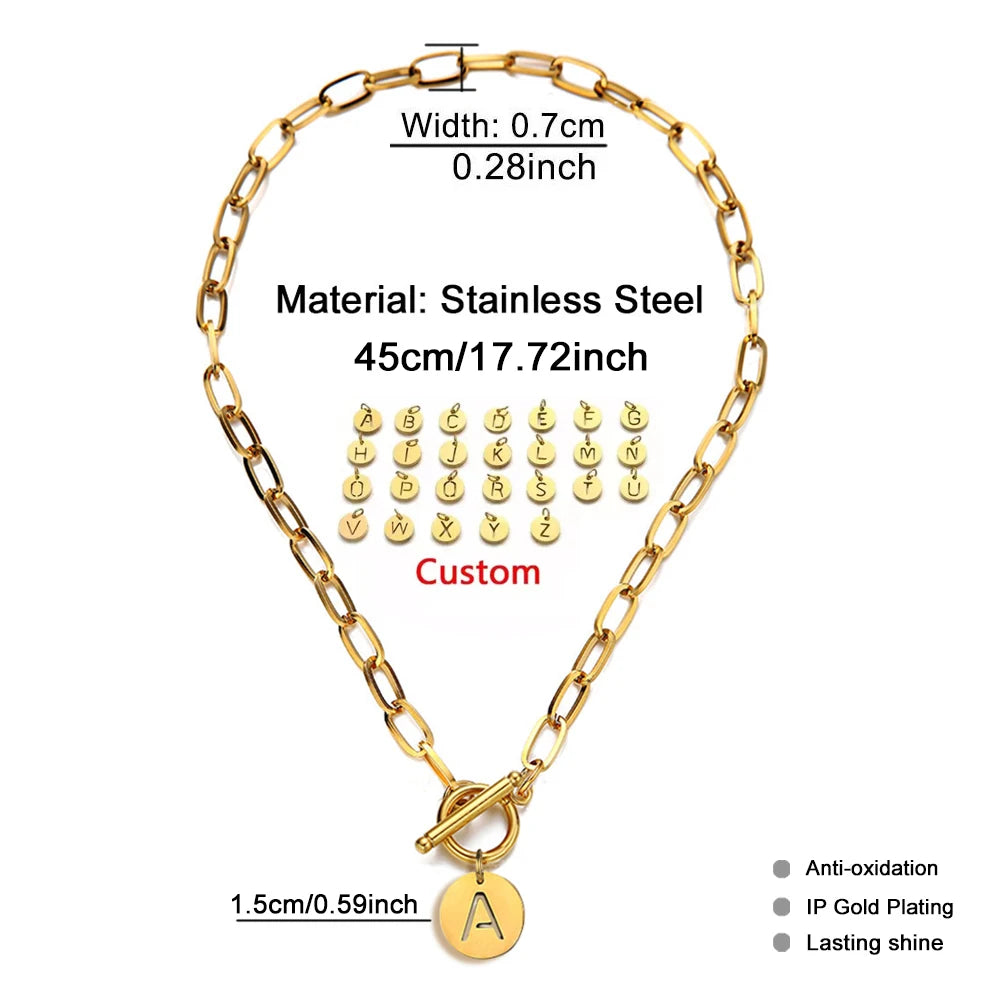 Thick Chain Toggle Clasp Necklace