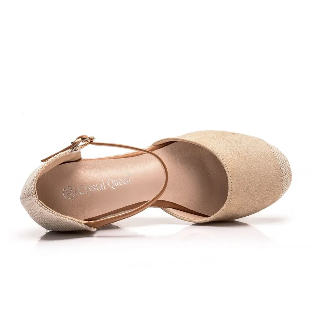 Gold Raffia Wedge Sandals