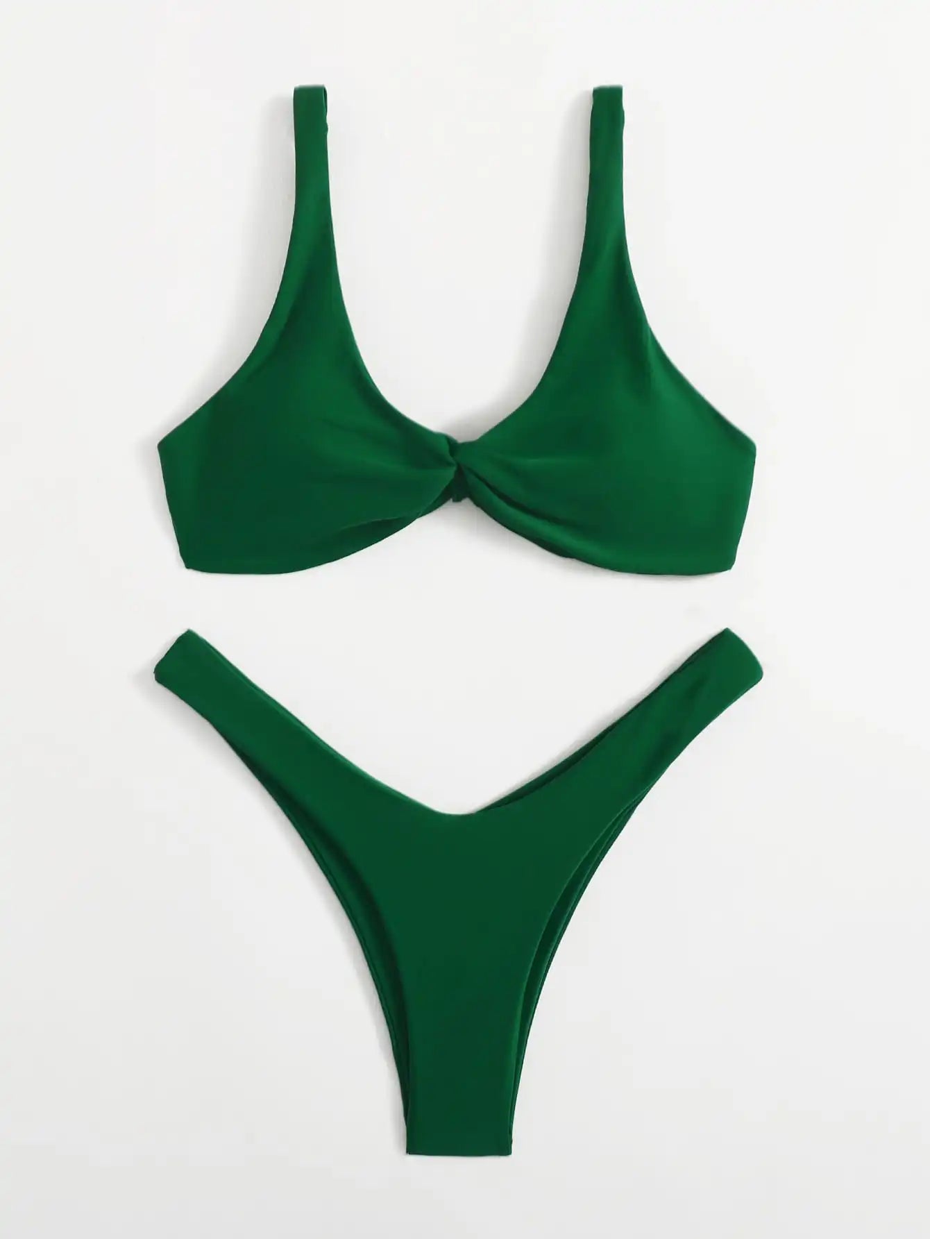 Sexy Solid Tie Brazilian Bikini Set