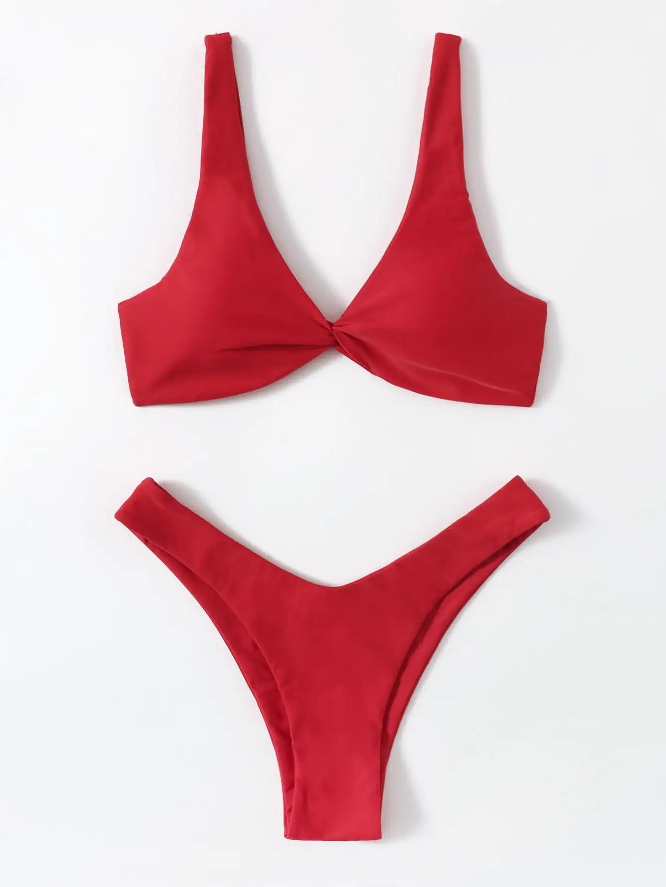 Sexy Solid Tie Brazilian Bikini Set