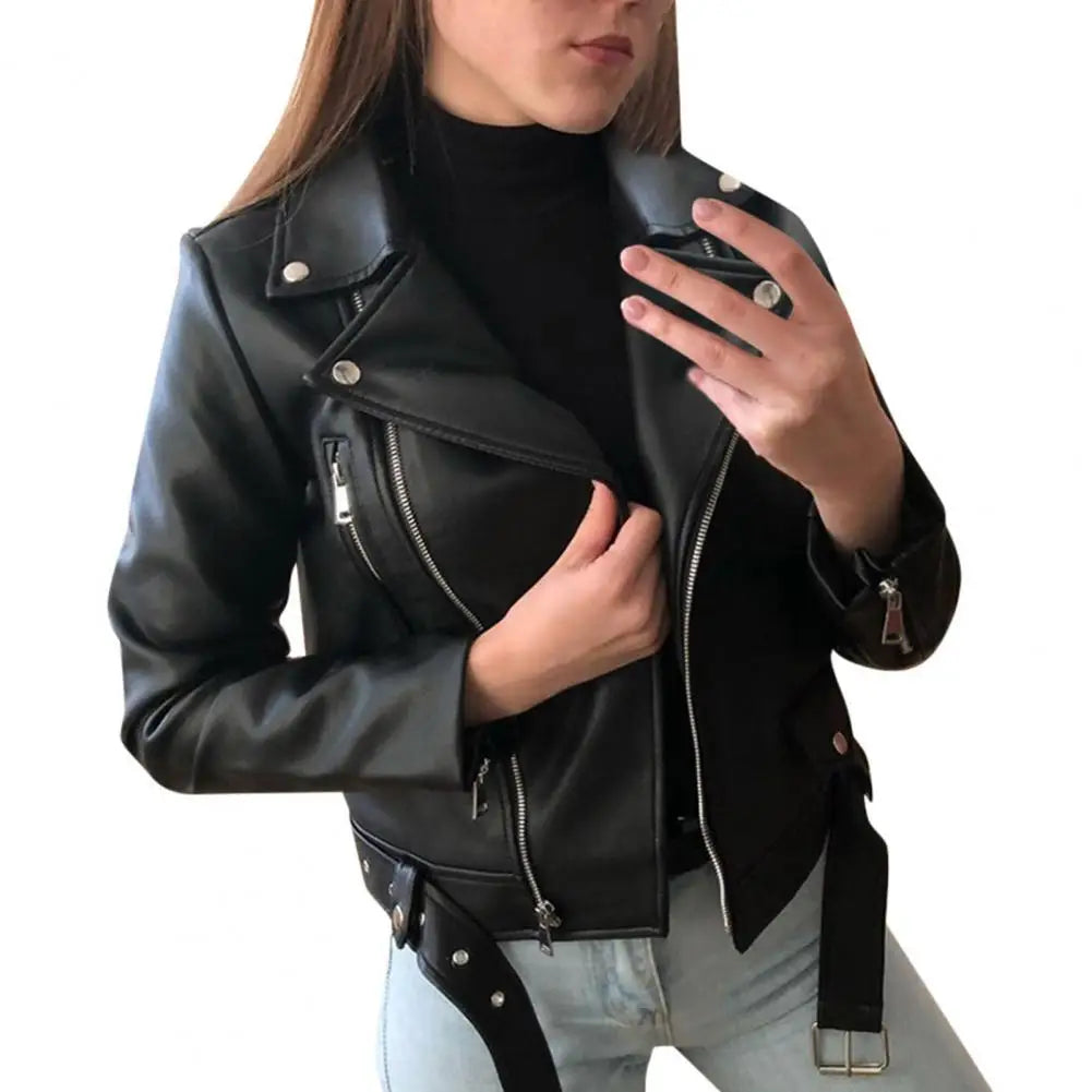 Spring Autumn Ladies Motorcycle Leather