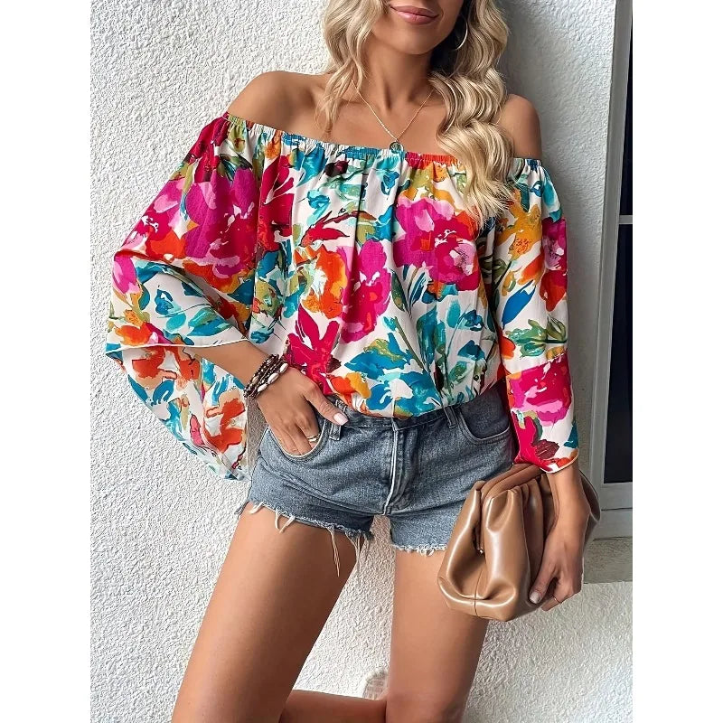 Plus Size Floral Chiffon Blouse