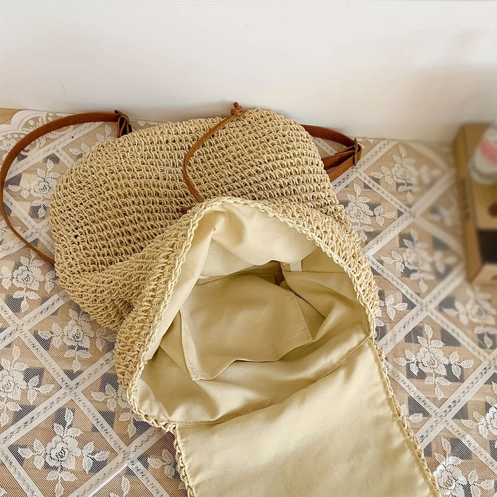 Versatile Large Woven Beach Backpack