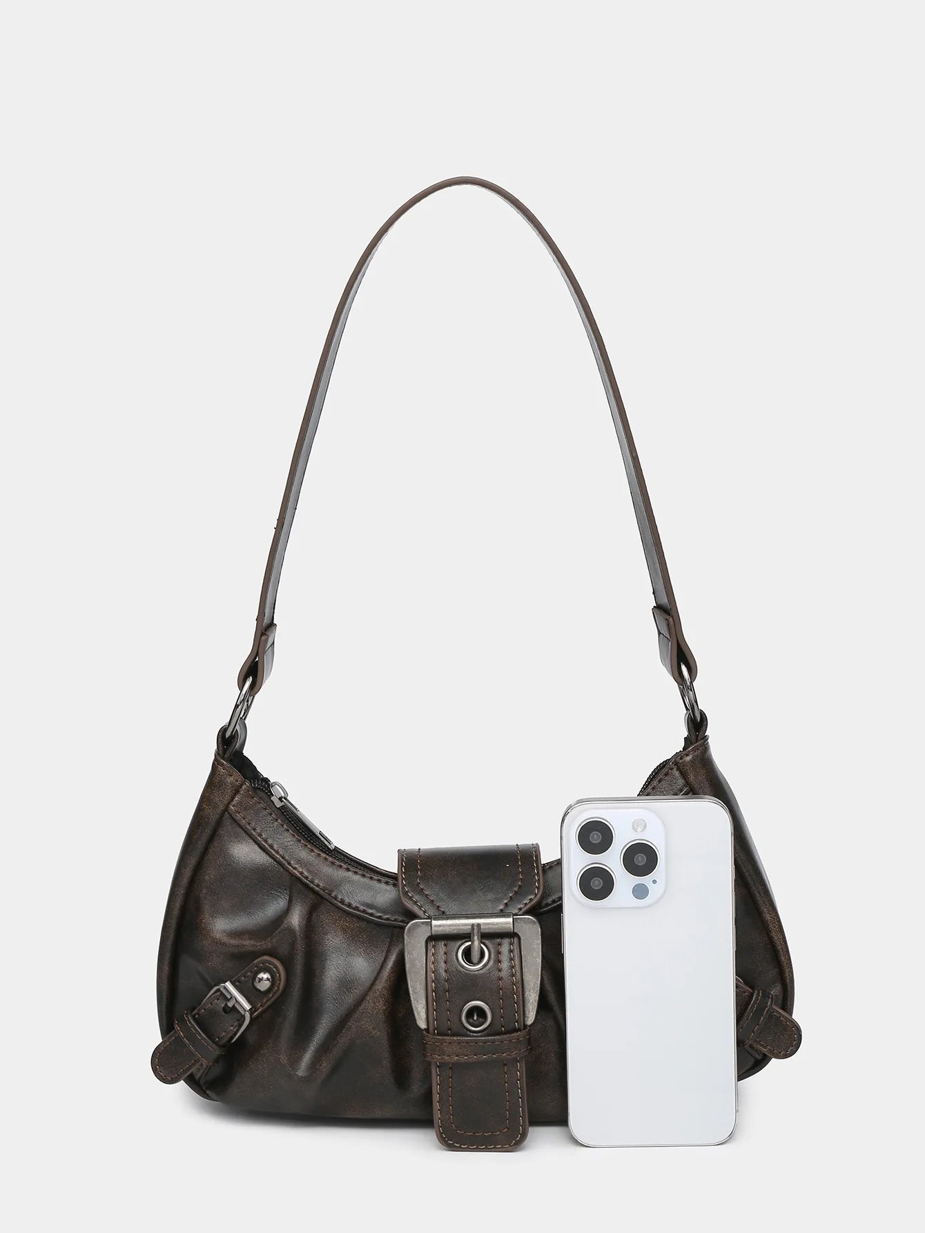 Retro Y2K Spicy Girl Leather Armpit Bag