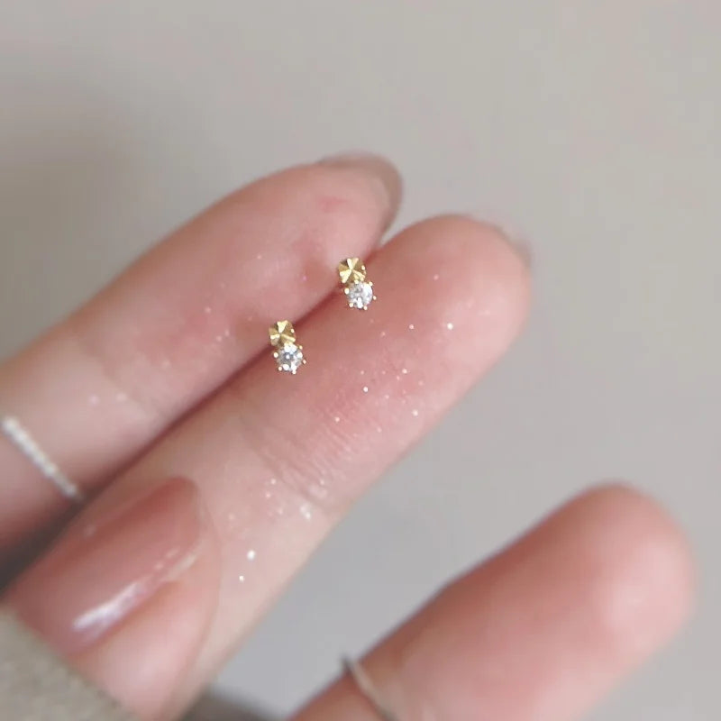 Gold and Silver Plated Crystal Stud Earrings