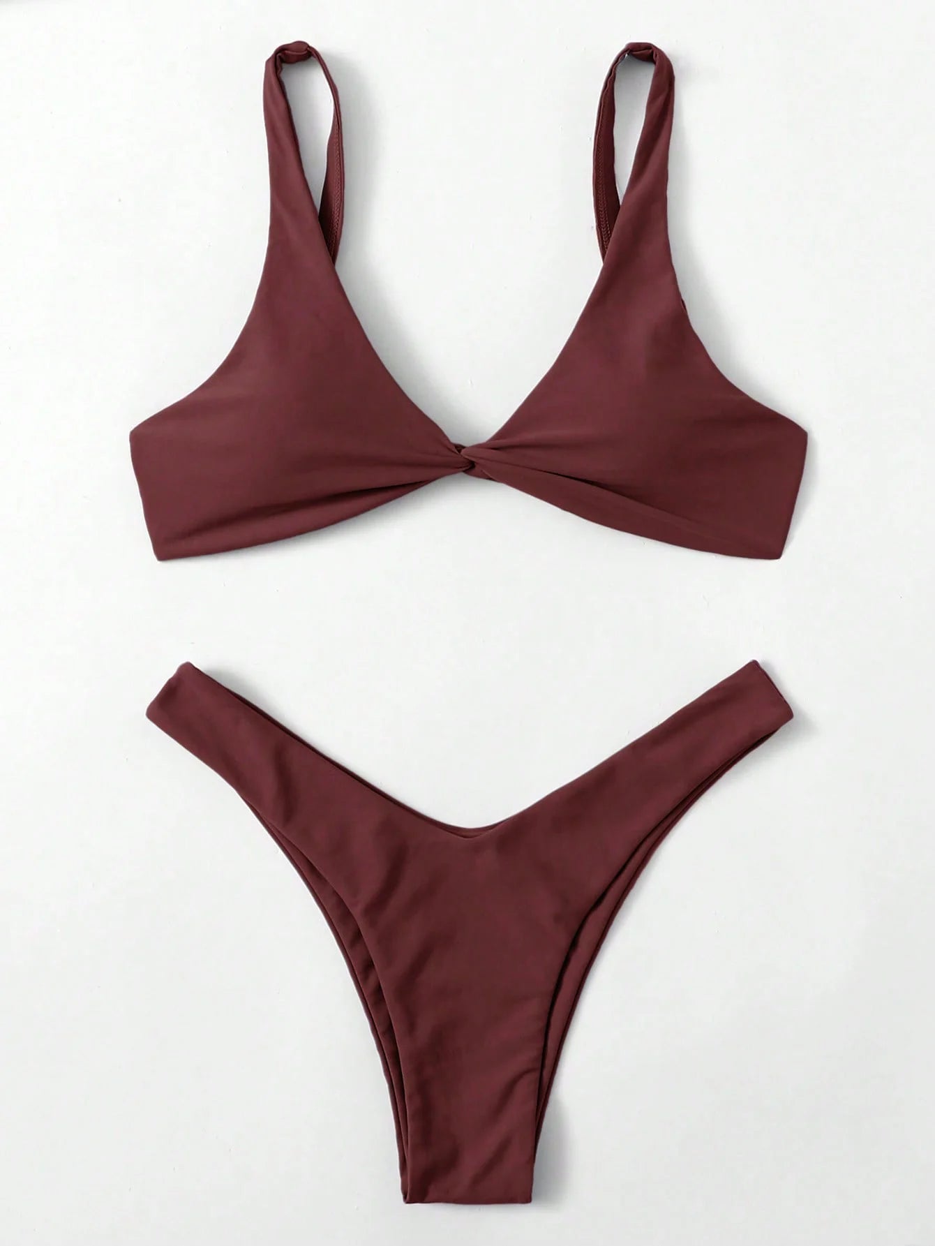 Sexy Solid Tie Brazilian Bikini Set