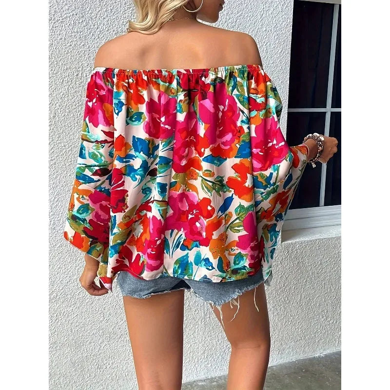 Plus Size Floral Chiffon Blouse