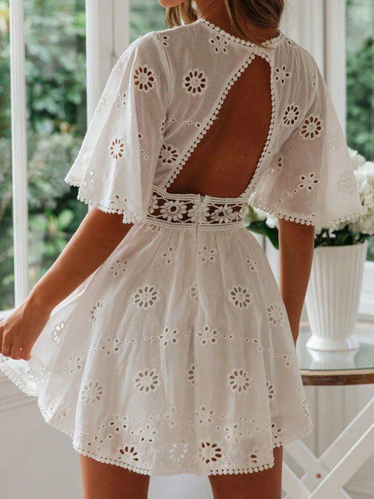Summer Elegant Vintage White Dress