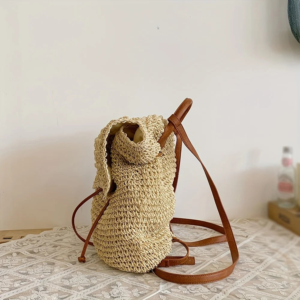 Versatile Large Woven Beach Backpack