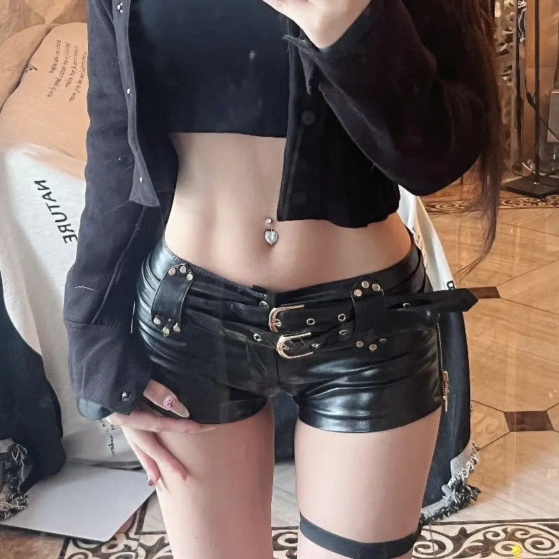 Vintage PU Leather Shorts