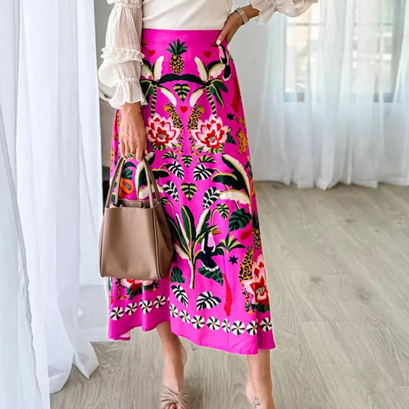 Summer Print A-Line Skirt