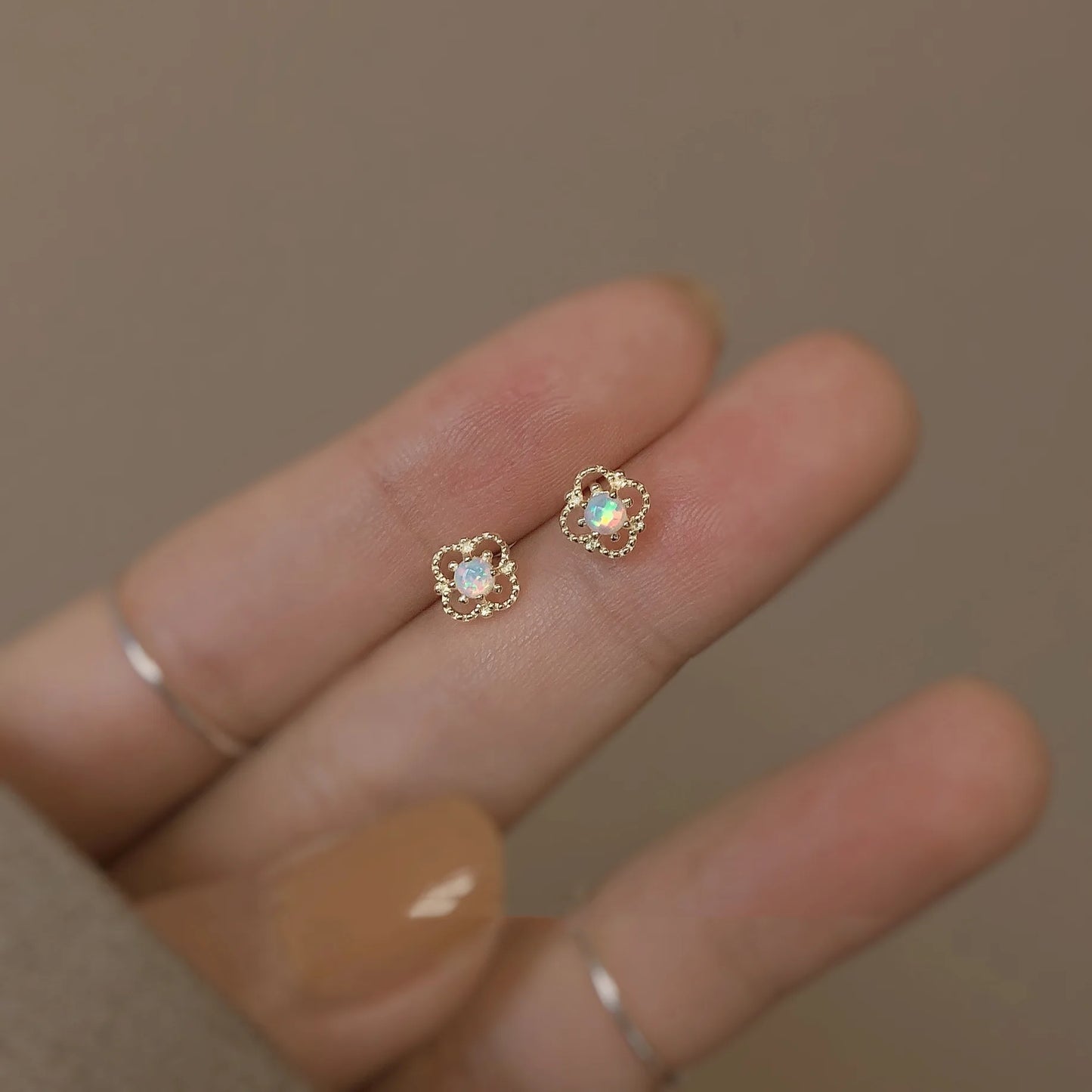 Gold and Silver Plated Crystal Stud Earrings
