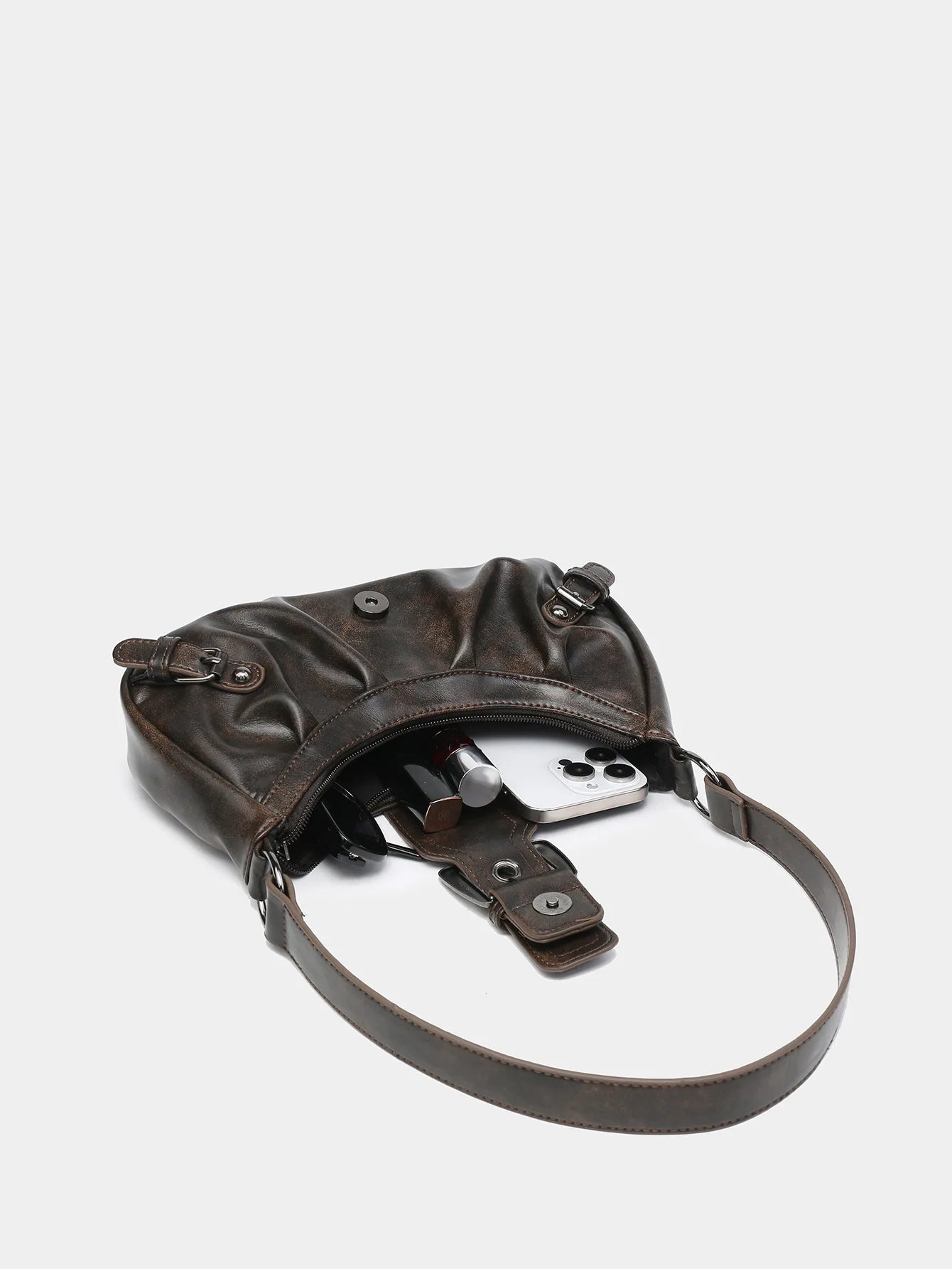 Retro Y2K Spicy Girl Leather Armpit Bag