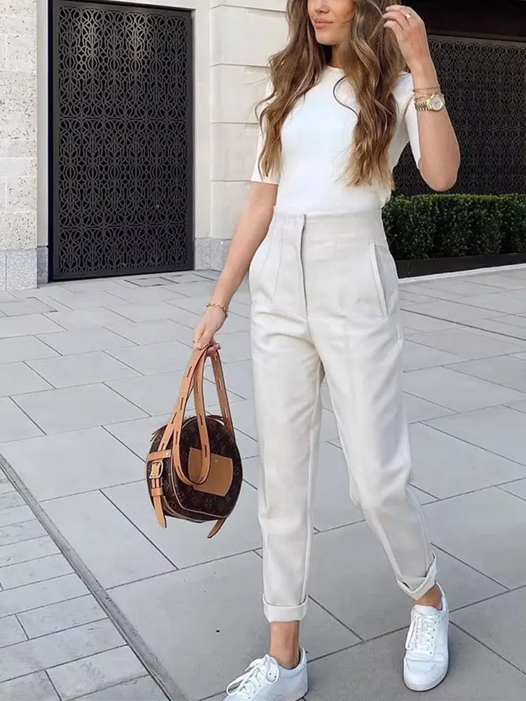 Elegant High Waist Pencil Pants