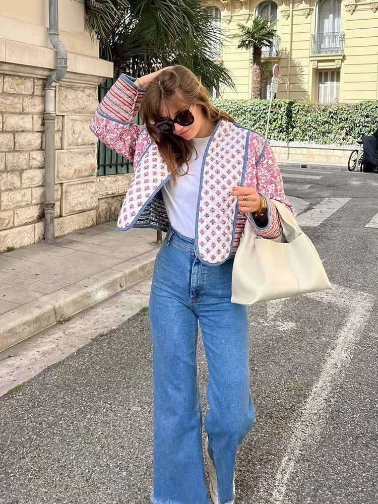 Vintage Flower Quilted Coat