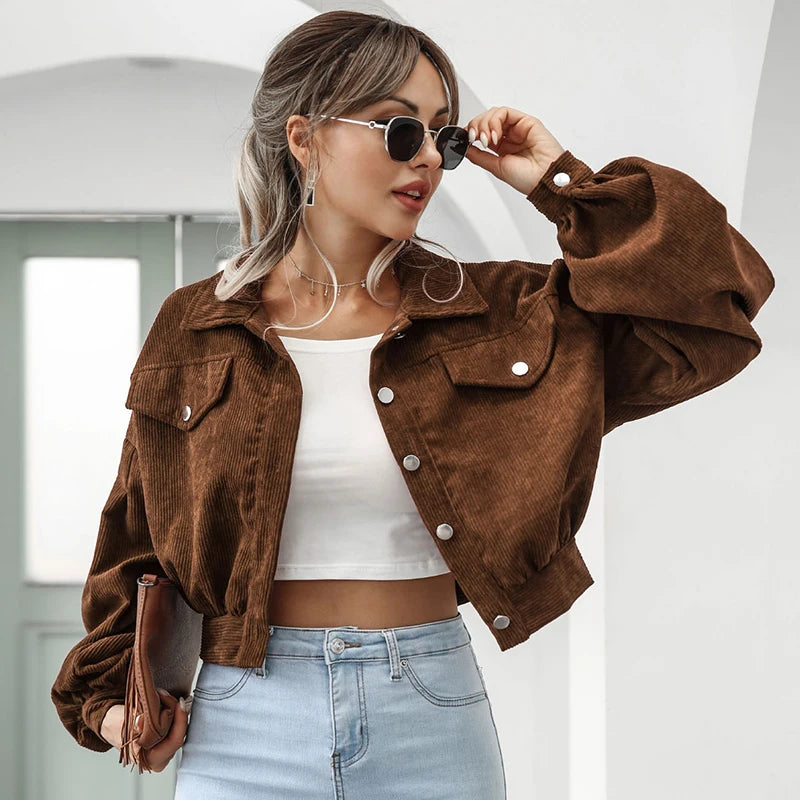 Lantern Sleeve Cropped Jacket