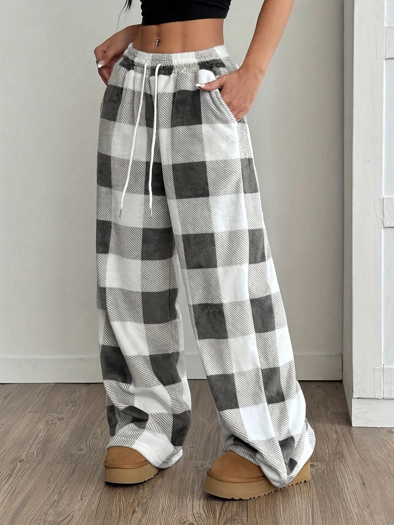 Winter Fleece Plaid Pants