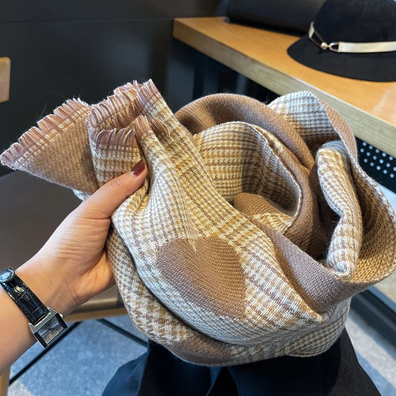 Double Sided Plaid Scarf