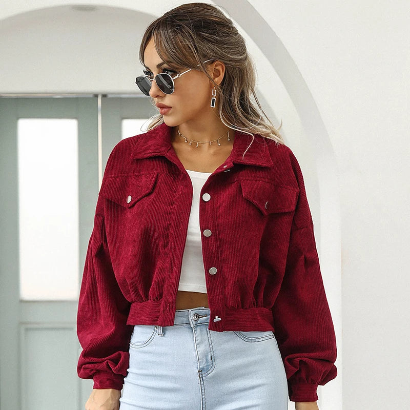 Lantern Sleeve Cropped Jacket