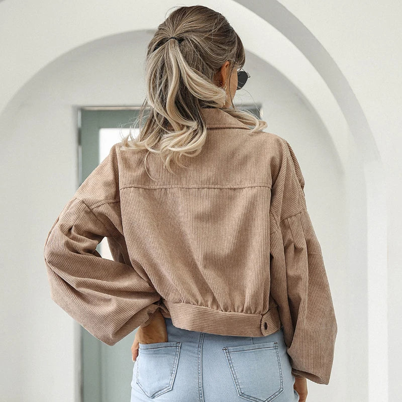 Lantern Sleeve Cropped Jacket