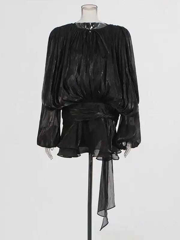 Sweet Lace-Up V-Neck Mini Dress