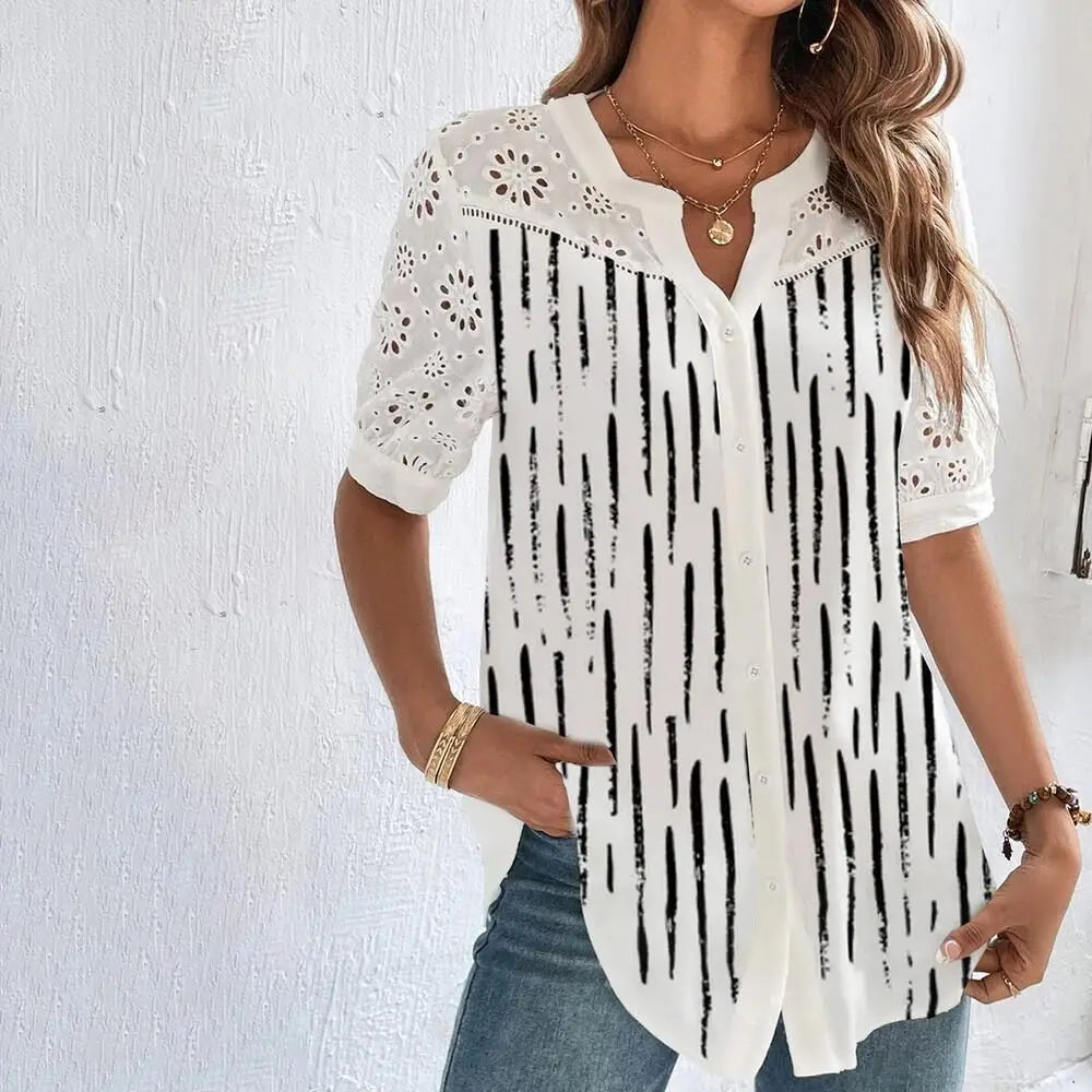Elegant Lace Casual Blouse for Women