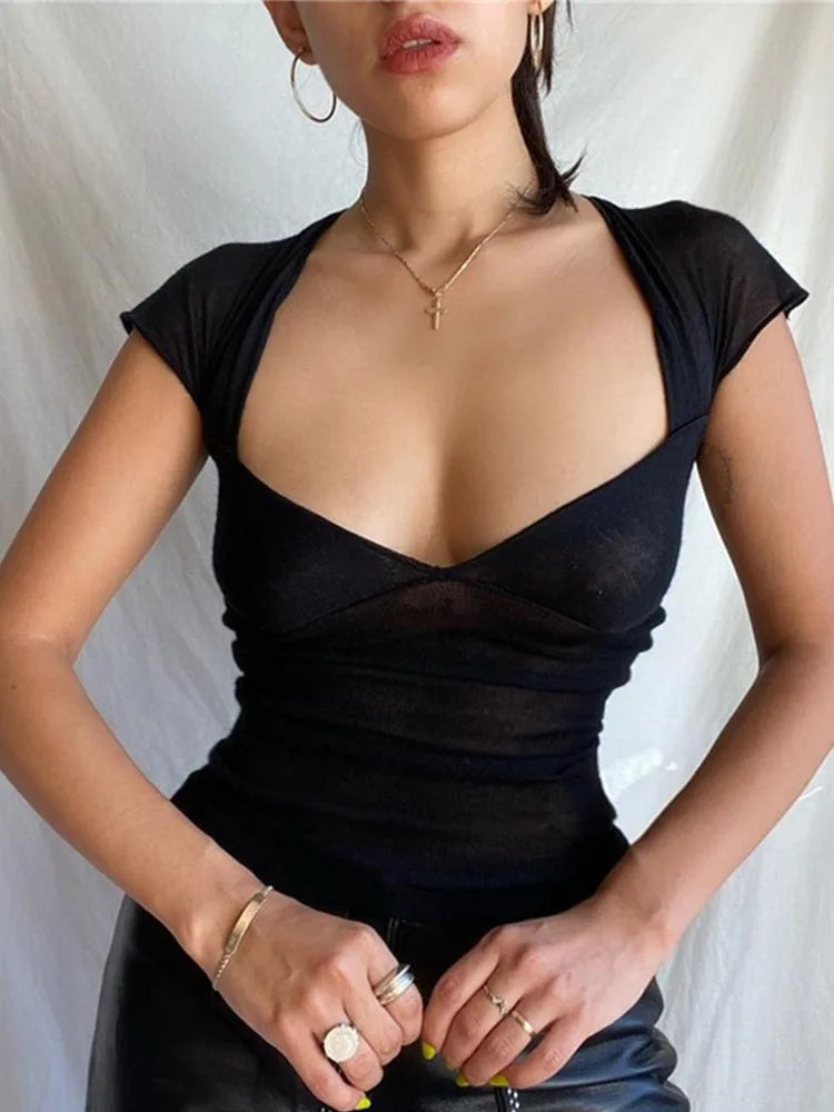 Sexy Square Collar Backless Summer Top