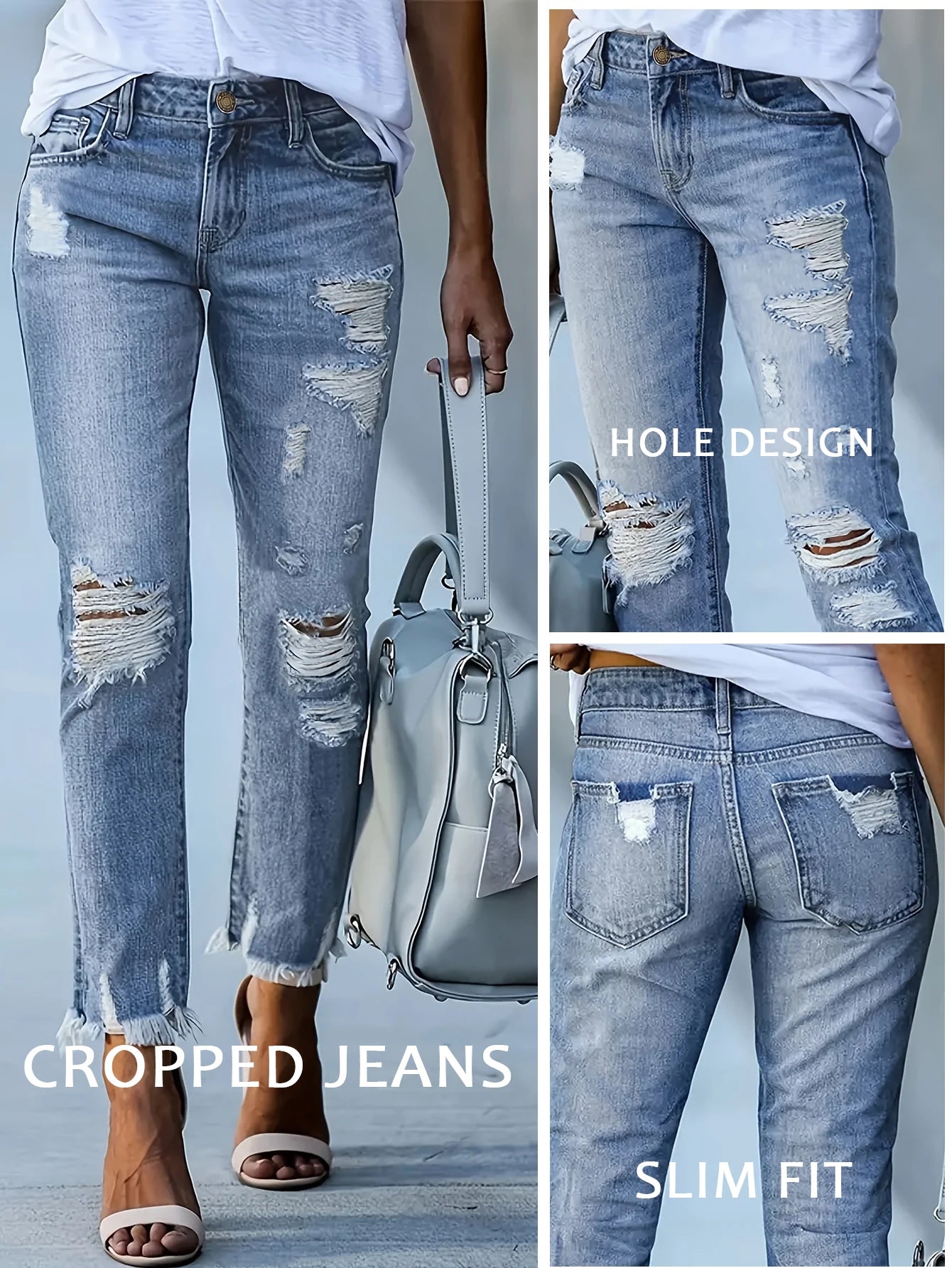 Simple Ripped Skinny Jeans