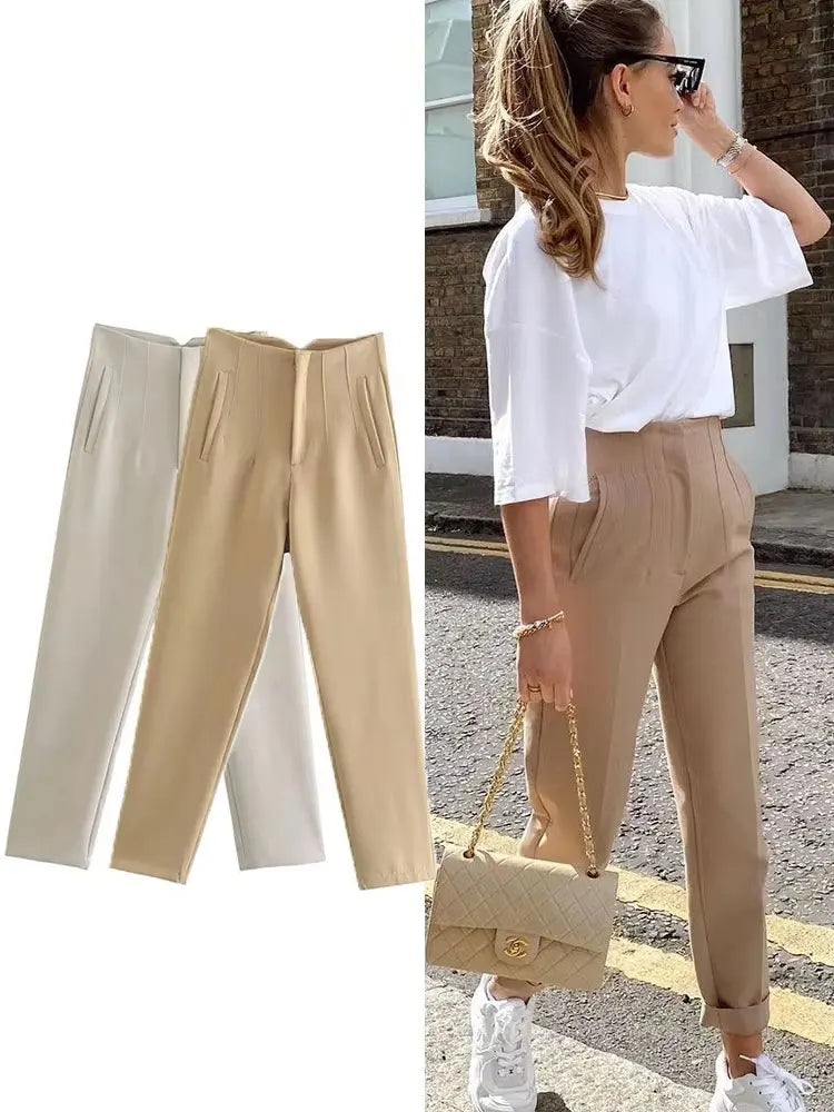 Elegant High Waist Pencil Pants