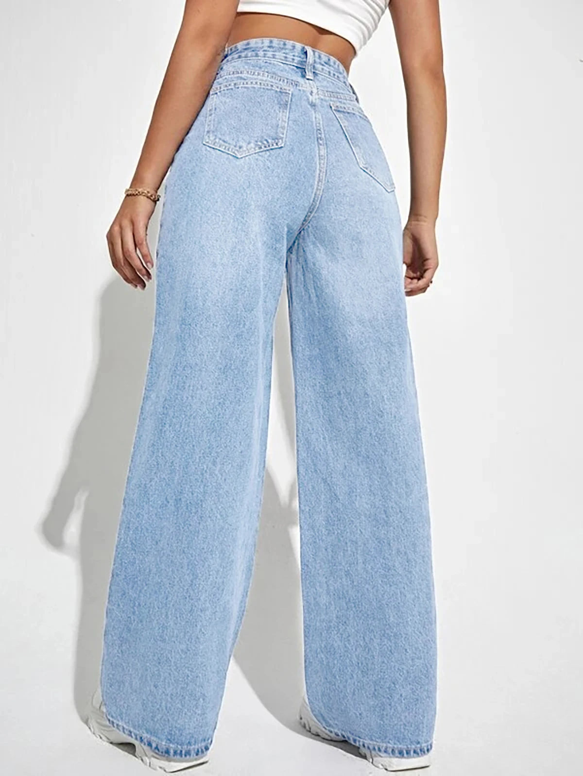 Trendy Loose Fit High-Waist Jeans for Women