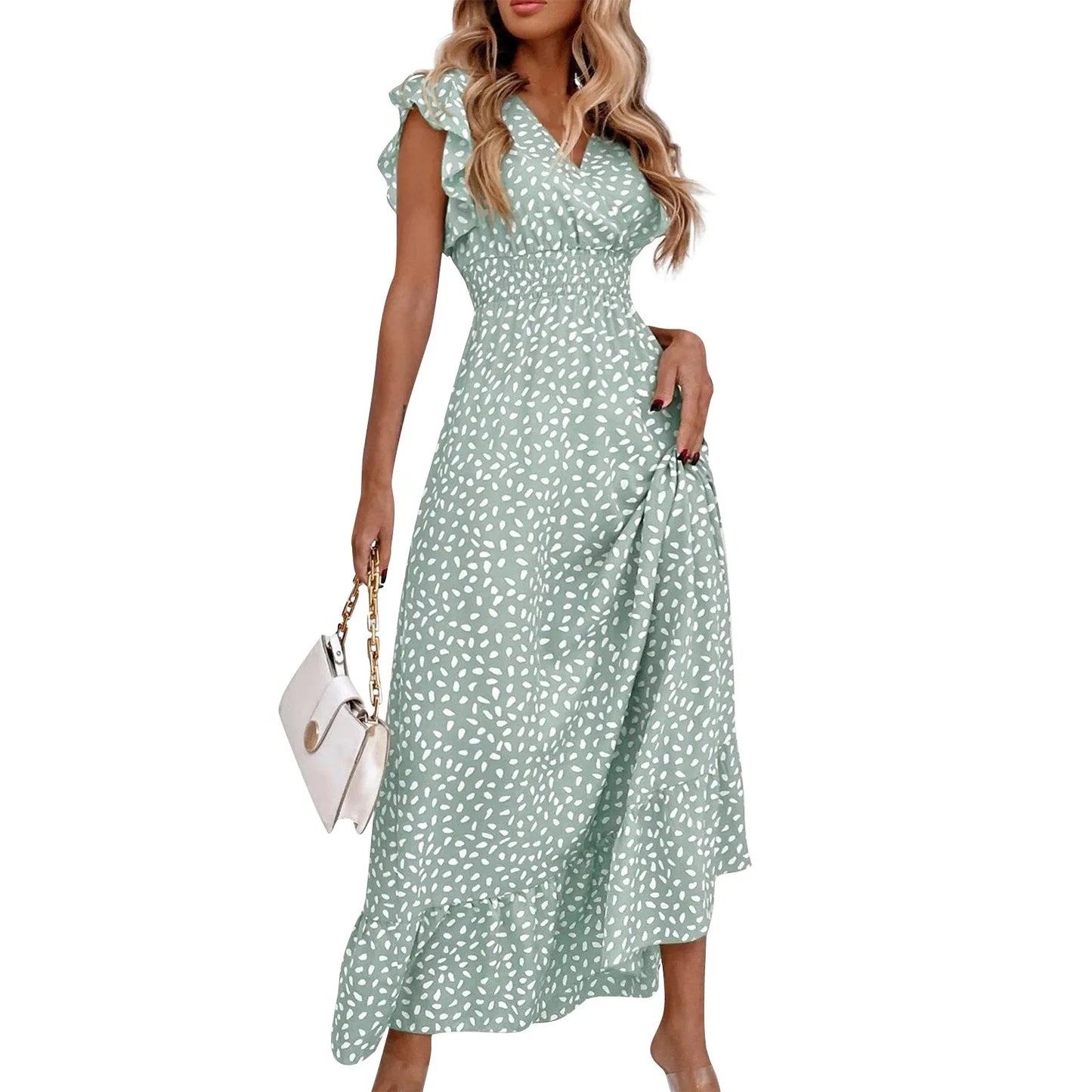 Vintage Paisley Print Long Dress