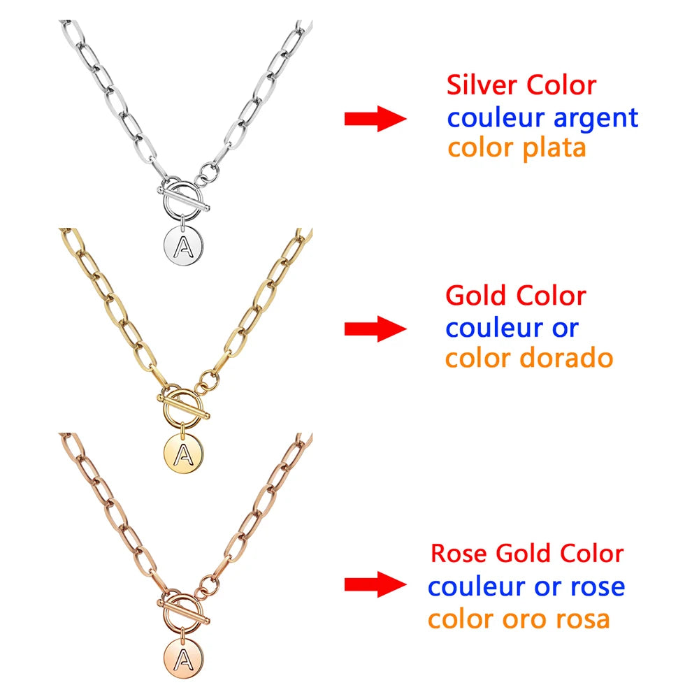 Thick Chain Toggle Clasp Necklace