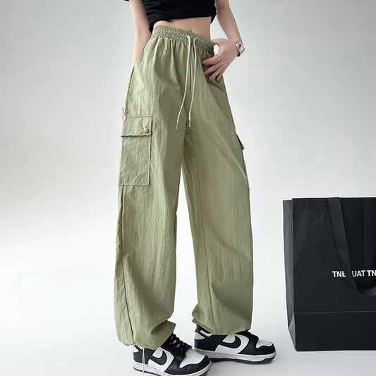 Green High Waist Wide Leg Pants