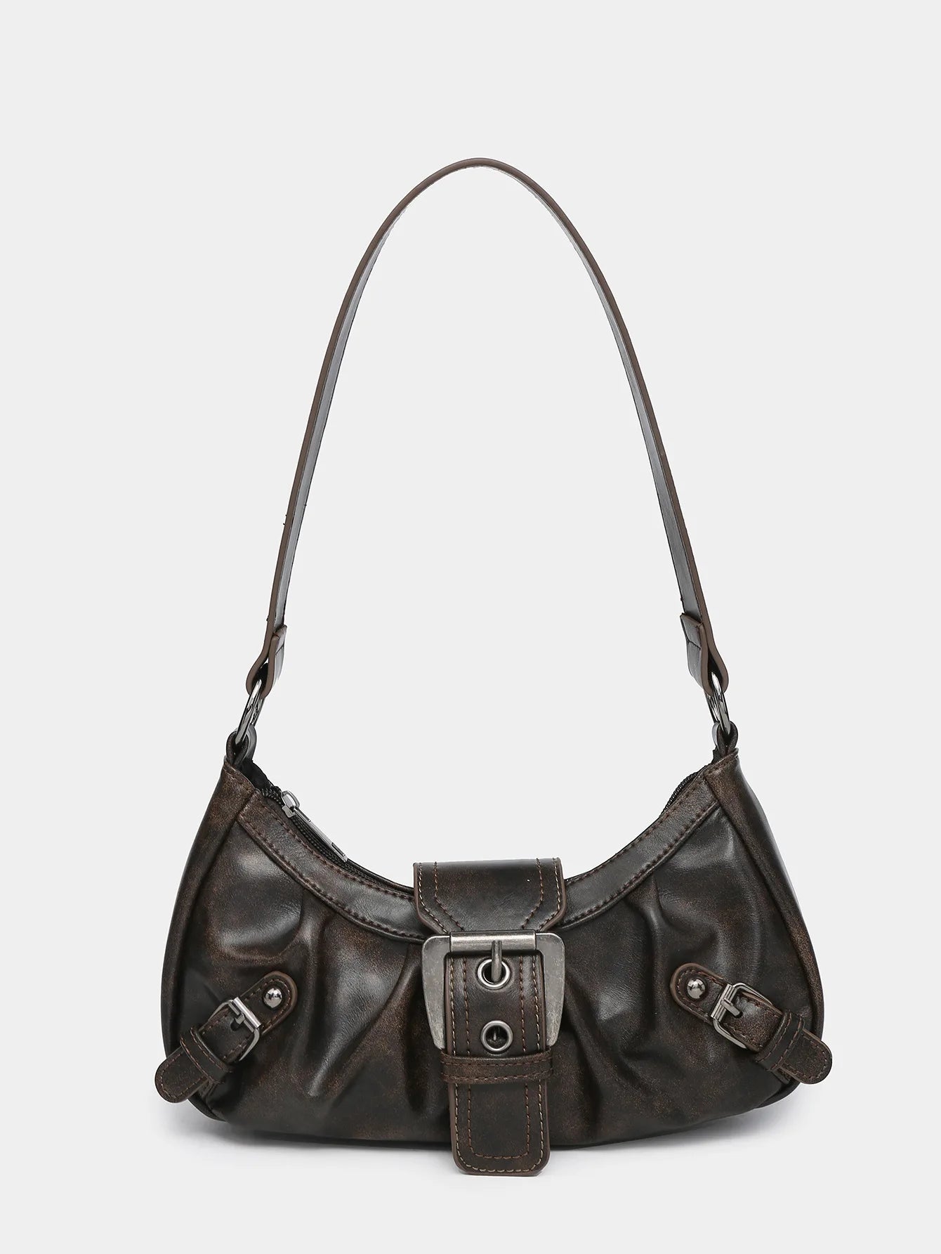 Retro Y2K Spicy Girl Leather Armpit Bag