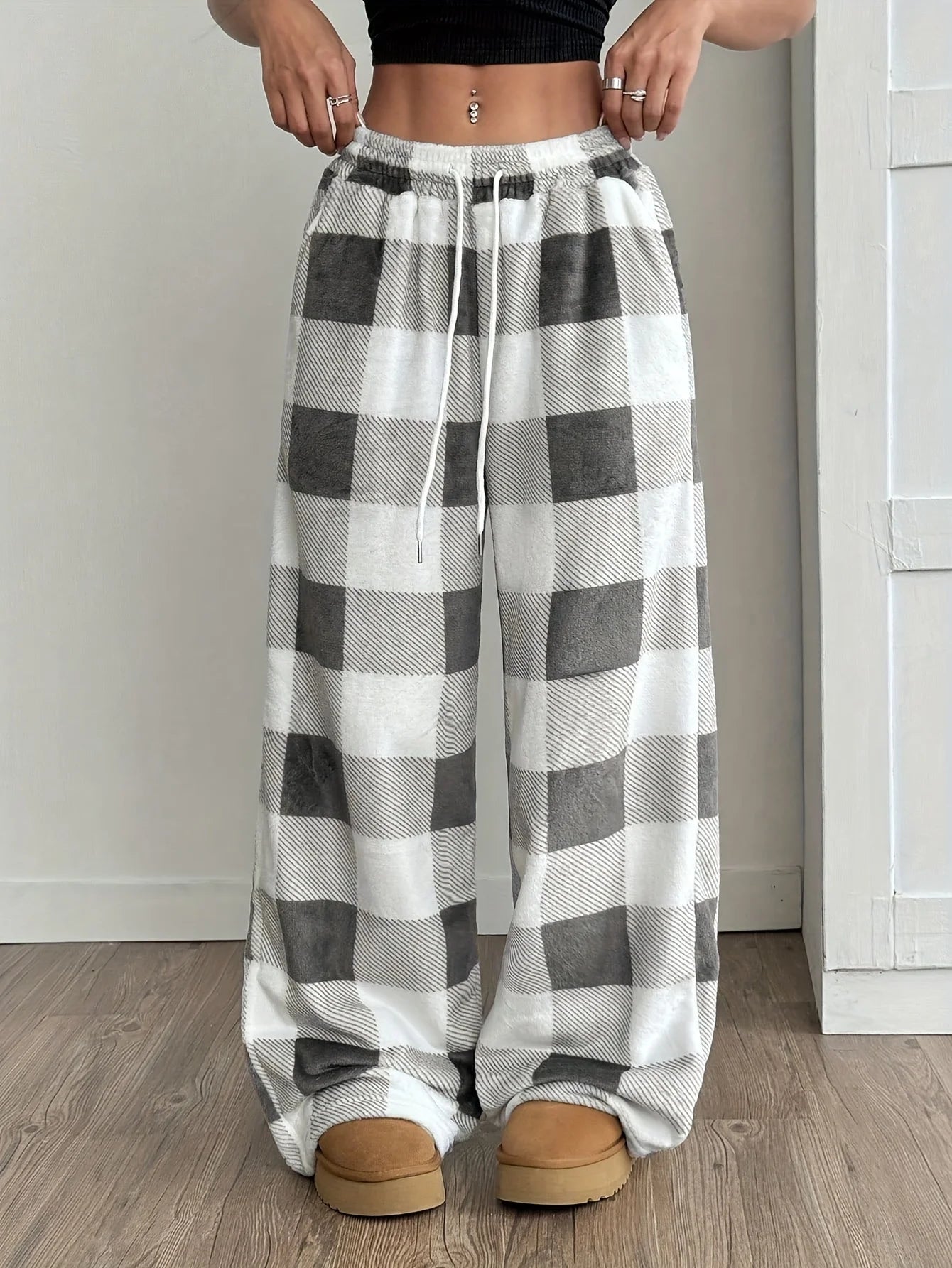 Winter Fleece Plaid Pants
