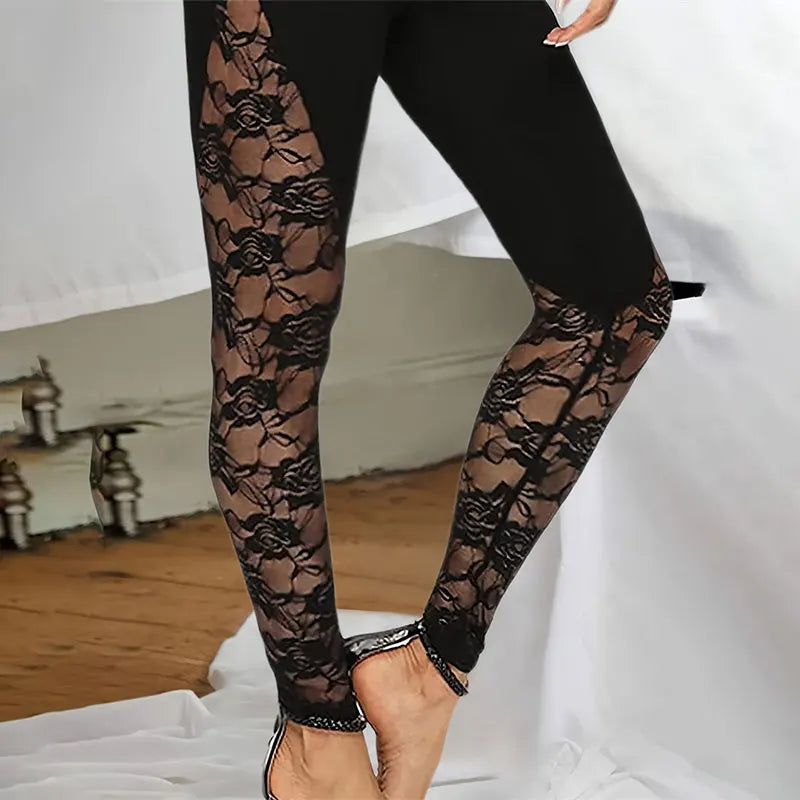 High Waist Black Lace Leggings