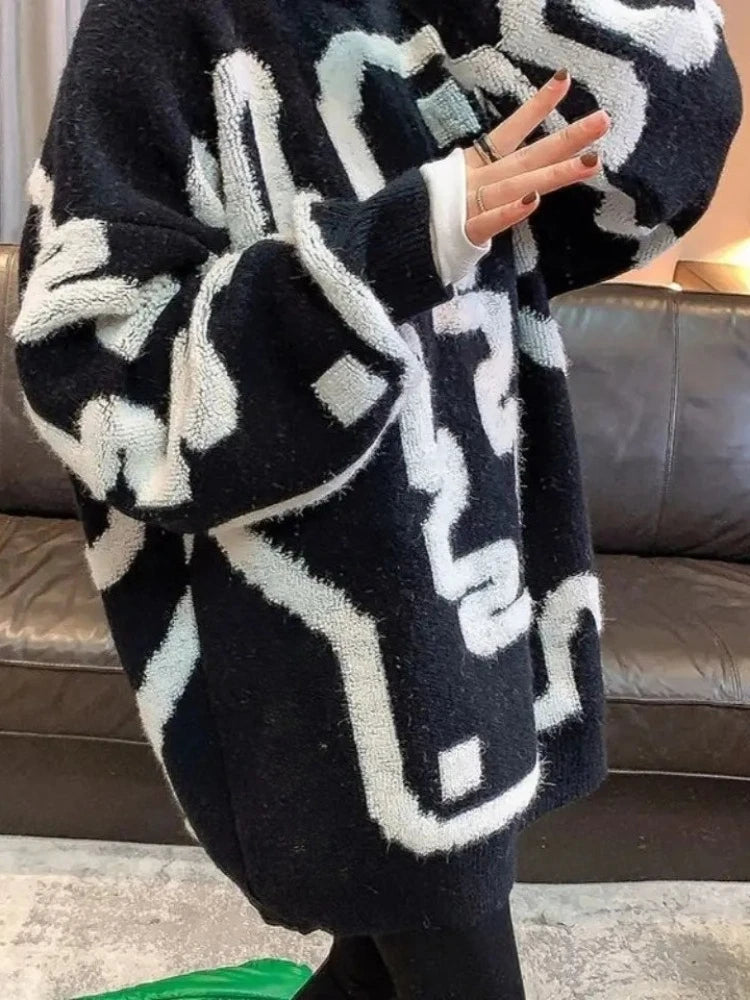 Loose O-neck Fuzzy Sweater