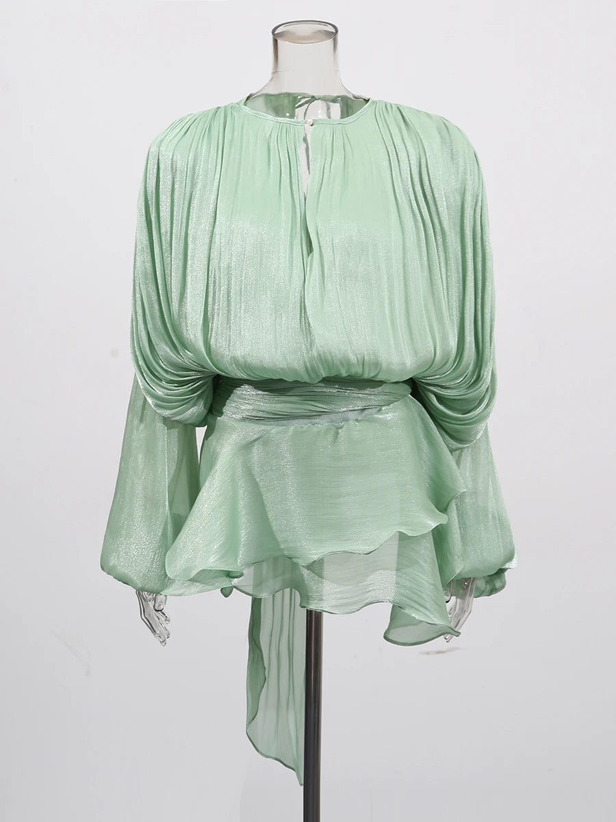 Sweet Lace-Up V-Neck Mini Dress