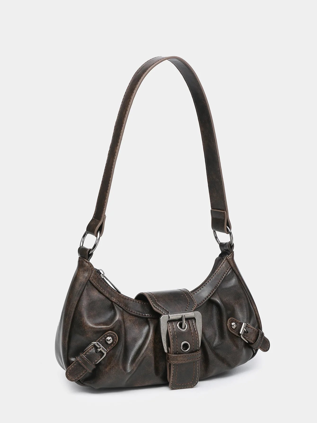 Retro Y2K Spicy Girl Leather Armpit Bag