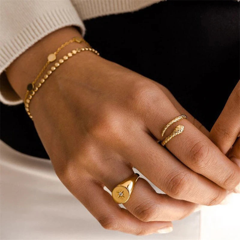 18K Gold Plated Snake Ring