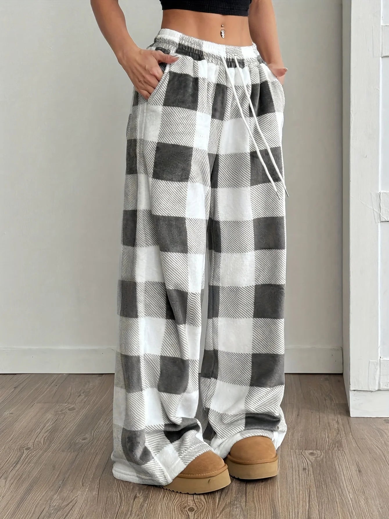 Winter Fleece Plaid Pants