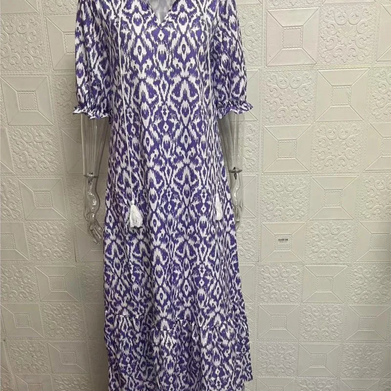 Flower Print Bohemian Dress