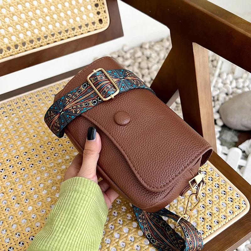 Wide Strap Crossbody Shoulder Bag