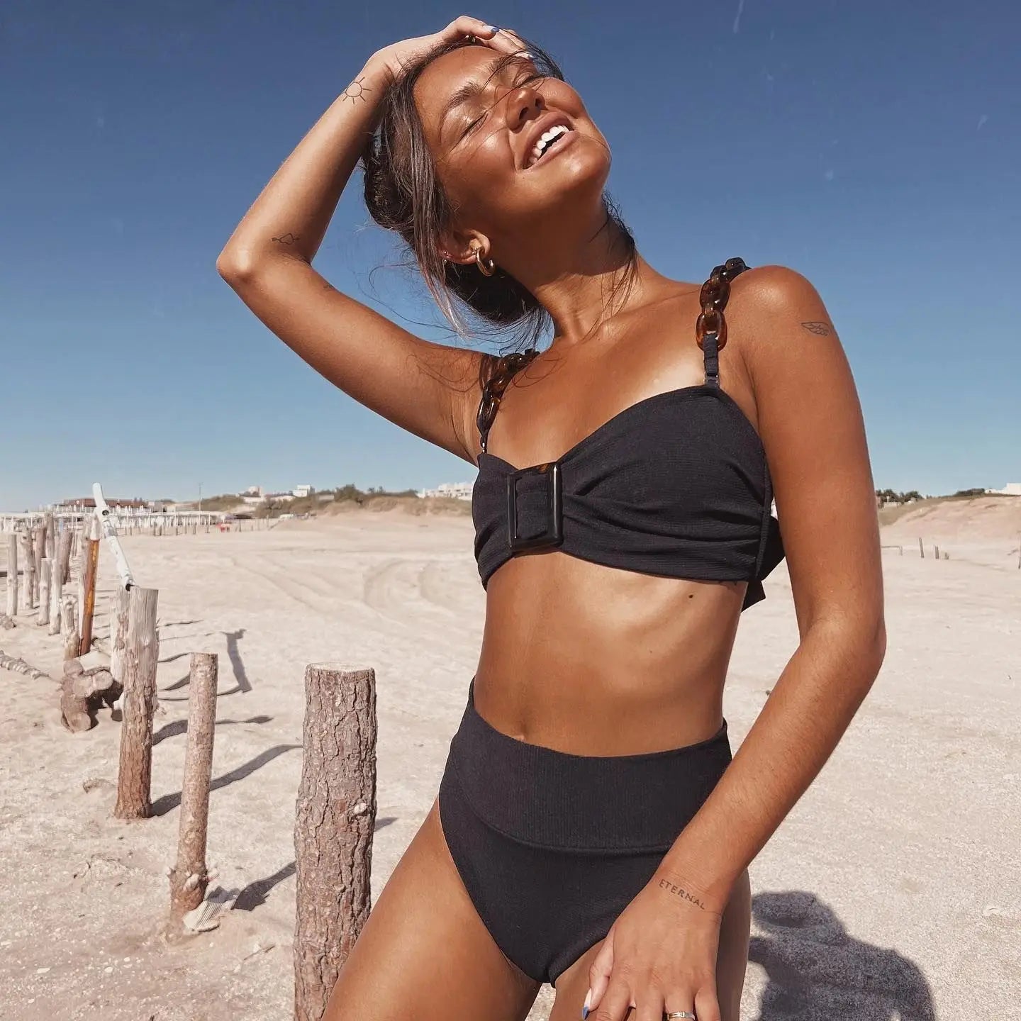 Cutout Halter Low Waist Bikini Set