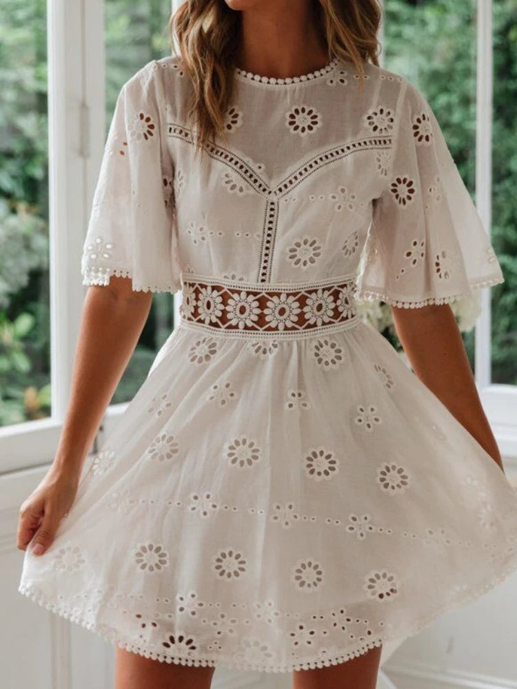 Summer Elegant Vintage White Dress